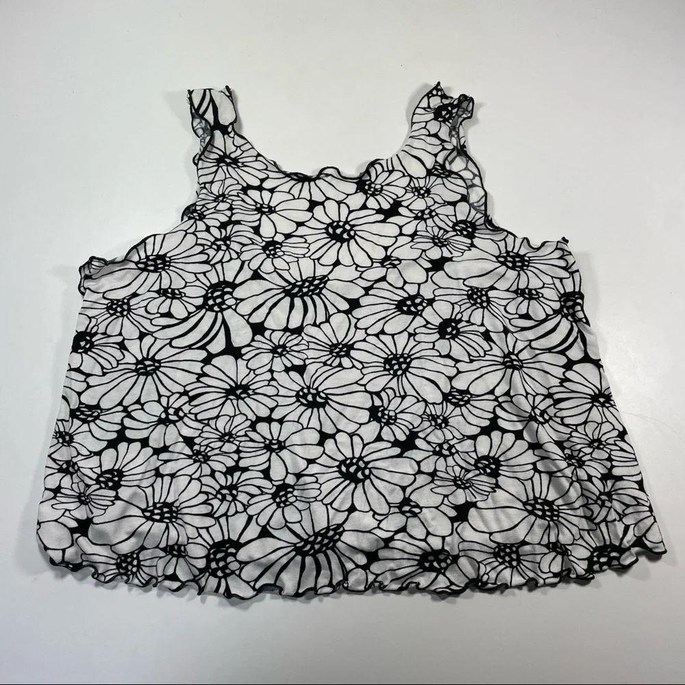 NWT Anthropologie black floral motifs crop tank size XS - Picture 6 of 6